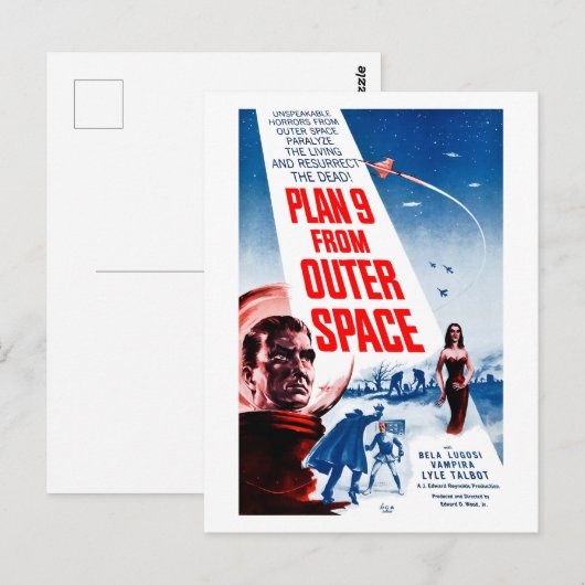 Carte Postale Plan 9 from Outer Space (1957) (Devant / Derrière)