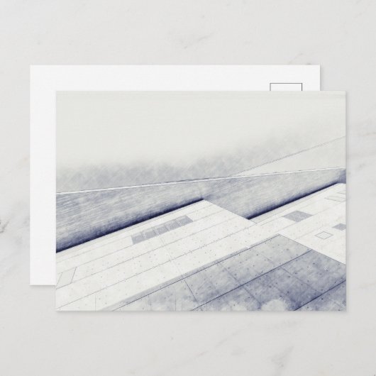 Carte Postale Plan aquarelle Architecture maison moderne (Devant / Derrière)