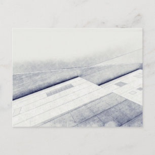 Carte Postale Plan aquarelle Architecture maison moderne