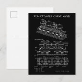Carte Postale Plan "Blueprint" du train à ciment activé par air  (Devant / Derrière)