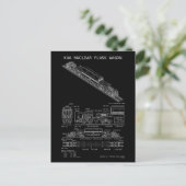 Carte Postale Plan "Blueprint" du wagon de train à fiole nucléai (Debout devant)