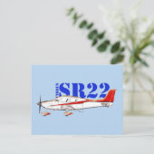 Carte Postale Plan Cirrus SR22 stylisé avec typographie audacieu (Debout devant)