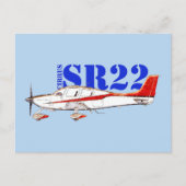Carte Postale Plan Cirrus SR22 stylisé avec typographie audacieu (Devant)