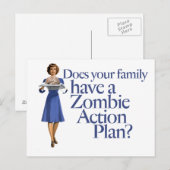 Carte Postale Plan d'action Zombie Style Vintage (Devant / Derrière)