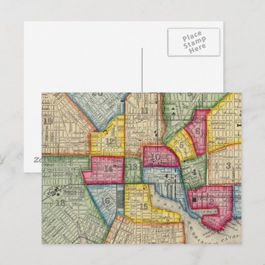 Carte Postale Plan De Baltimore (Devant / Derrière)
