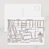 Carte Postale Plan de Beacon Hill à Boston (Devant / Derrière)