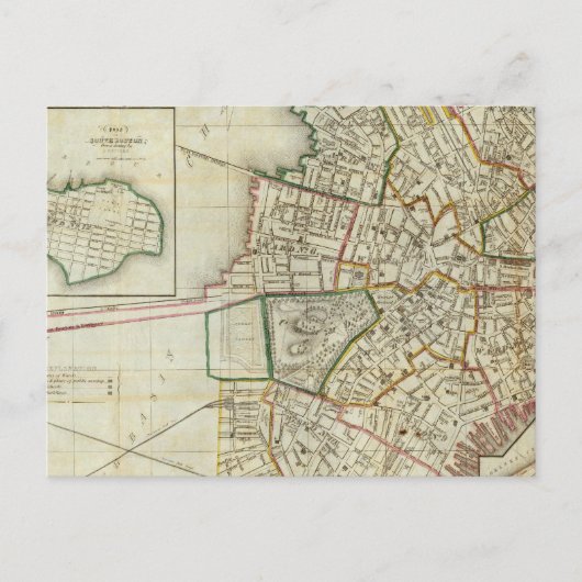 Carte Postale Plan de Boston et Charleston (Devant)