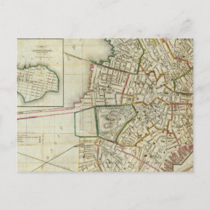 Carte Postale Plan de Boston et Charleston