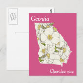 Carte Postale Plan de collage des fleurs de l'État de Géorgie (Devant / Derrière)