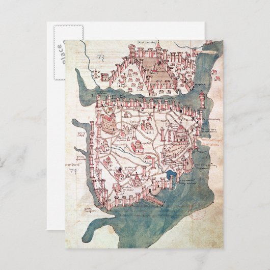 Carte Postale Plan de Constantinople (Devant / Derrière)