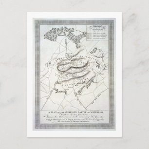 Carte Postale Plan de la bataille glorieuse de Waterloo (gravi)
