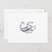 Carte Postale Plan de la main du scorpion tiré (Devant / Derrière)