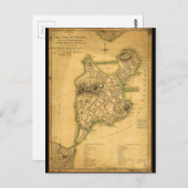 Carte Postale Plan de la ville de Boston Map (1775) (Devant / Derrière)