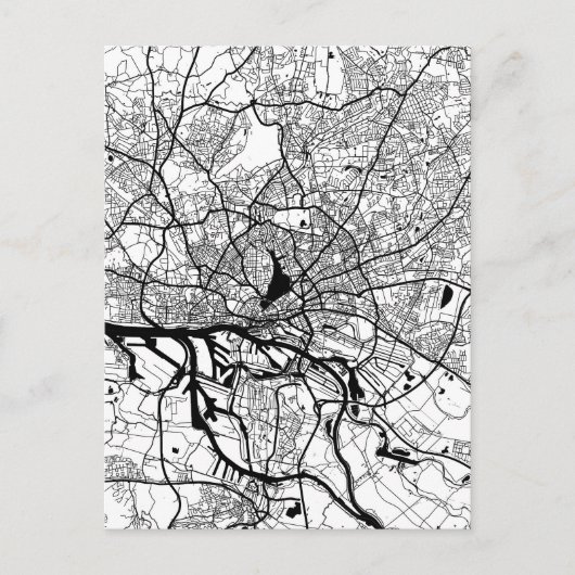 Carte Postale Plan de la ville de Hambourg en Allemagne (Devant)