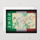 Carte Postale Plan de la ville de Rome (Devant / Derrière)