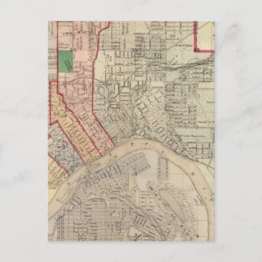 Carte Postale Plan de la Ville de Saint-Paul et de sa Proximité (Devant)