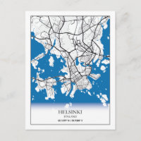 Plan de la ville d'Helsinki Finlande Coordonnées V