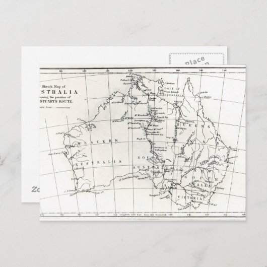 Carte Postale Plan de l'Australie (Devant / Derrière)
