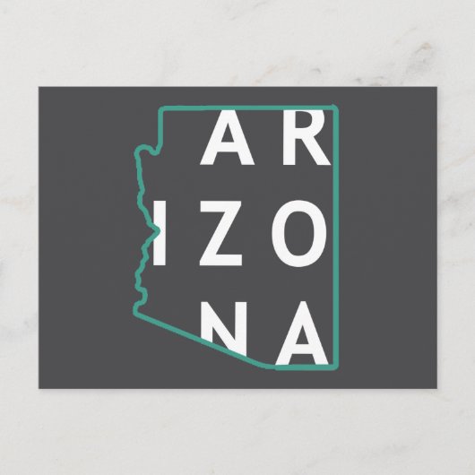 Carte Postale Plan de l'État de l'Arizona (Devant)