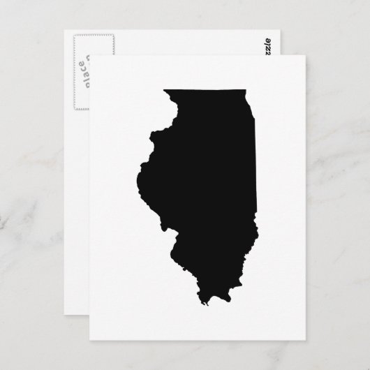 Carte Postale Plan de l'État de l'Illinois (Devant / Derrière)