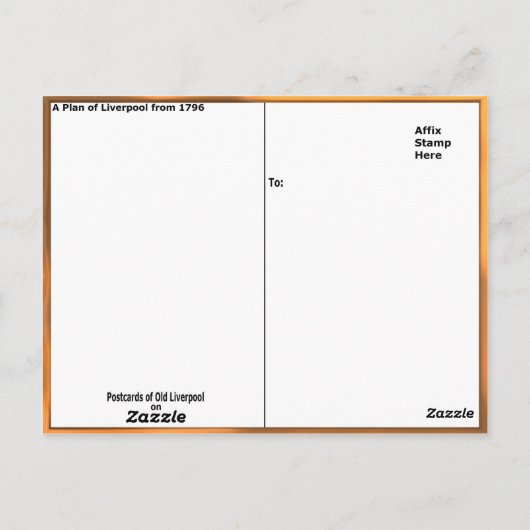 Carte Postale Plan de Liverpool de 1796 (Dos)
