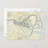 Carte Postale Plan de Lucknow montrant les opérations (Devant / Derrière)