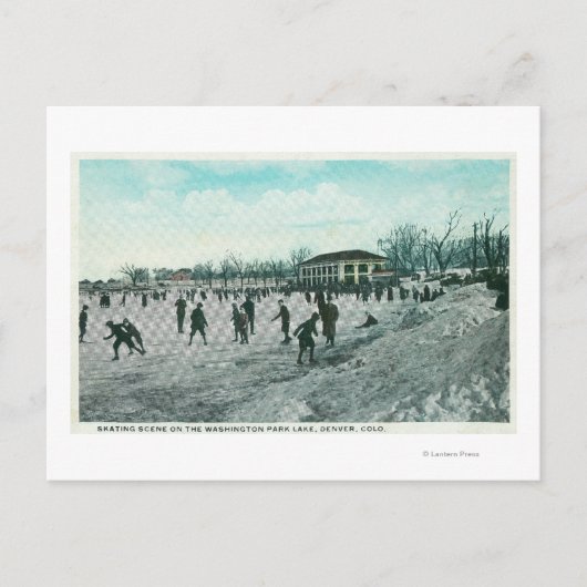 Carte Postale Plan de patinage sur glace du Washington Lake Park (Devant)