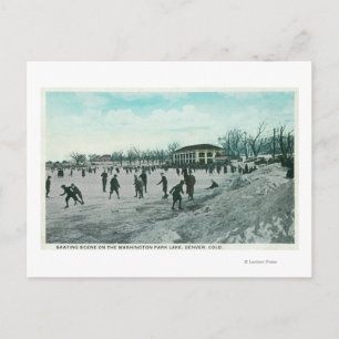 Carte Postale Plan de patinage sur glace du Washington Lake Park
