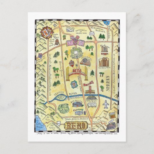 Carte Postale Plan de Reno (Devant)