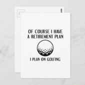 Carte Postale Plan de retraite Golfing (Devant / Derrière)