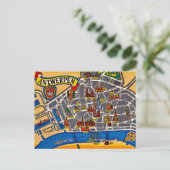 Carte Postale Plan de rue vintage d'Anvers (Debout devant)
