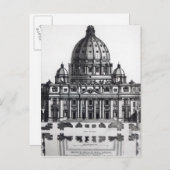 Carte Postale Plan de Saint-Pierre, Rome, gravé par (Devant / Derrière)