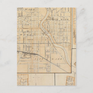 Carte Postale Plan de South Bend avec Mishawaka