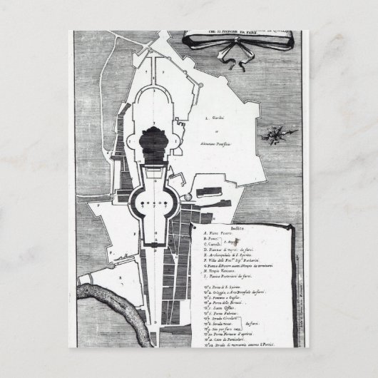 Carte Postale Plan de terrain du Vatican, Rome (Devant)