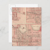 Carte Postale Plan de Varsovie avec Pierceton, Plymouth (Devant / Derrière)