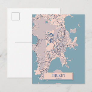 Carte Postale Plan de ville venteux de Phuket Thaïlande Voyage
