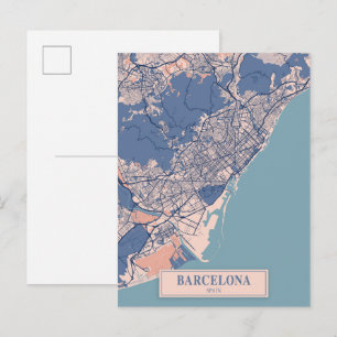 Carte Postale Plan de voyage de Barcelone Espagne Ville venteuse