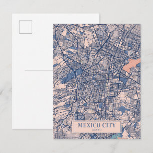 Carte Postale Plan de voyage de la ville de Mexico Mexique ville