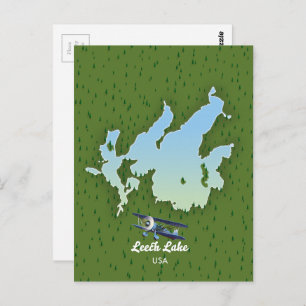 Carte Postale Plan de voyage du lac Leech