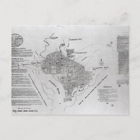 Carte Postale Plan de Washington D.C. (Devant)