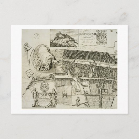 Carte Postale Plan d'Édimbourg, pub. par John Smith (c.1652-1742 (Devant)