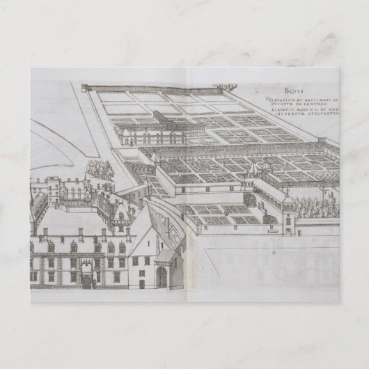 Carte Postale Plan des jardins clos et Château de Gaillo (Devant)