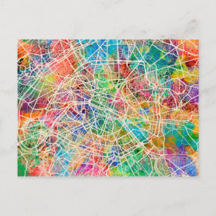 Carte Postale Plan des rues Paris France