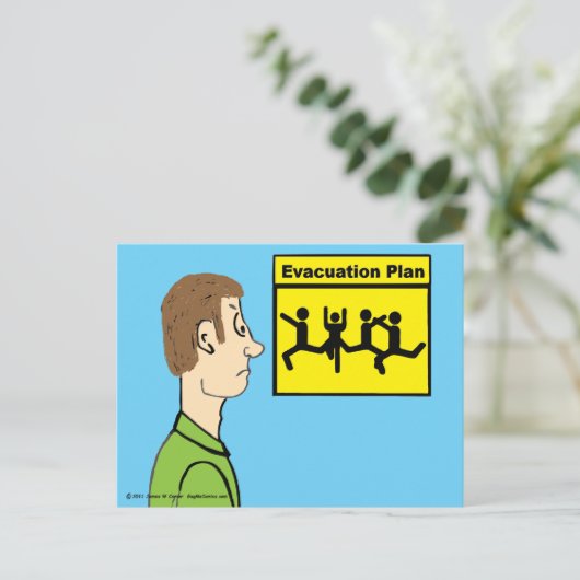 Carte postale Plan d'évacuation (Debout devant)