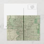 Carte Postale Plan d'Indianapolis (Devant / Derrière)
