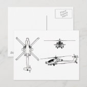 Carte Postale Plan directeur AH-64 (Devant / Derrière)