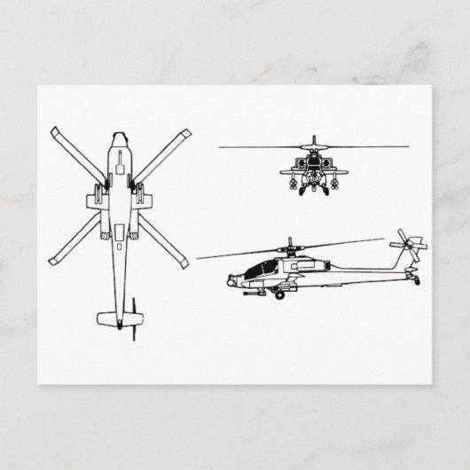 Carte Postale Plan directeur AH-64 (Devant)