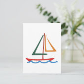 Carte Postale Plan du bateau à voile (Debout devant)