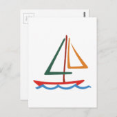 Carte Postale Plan du bateau à voile (Devant / Derrière)