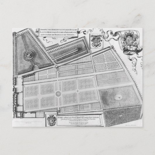 Carte Postale Plan du Jardin Royal (Devant)